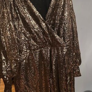 Eloquii Bronze Sequin Detail Dress